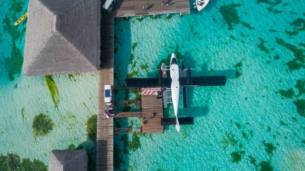 Maldives Seaplane from above