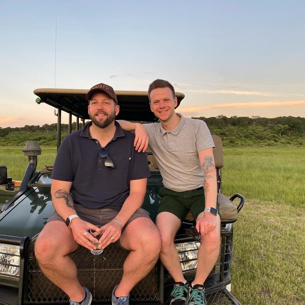 Duncan and Brendan on Safari